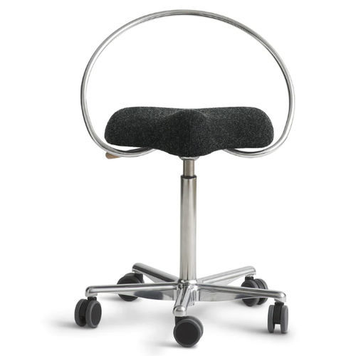 Sgabello per studio odontoiatrico - ReForm Office with ring bar - Dynamostol - ad altezza regolabile / con rotelle / nero
