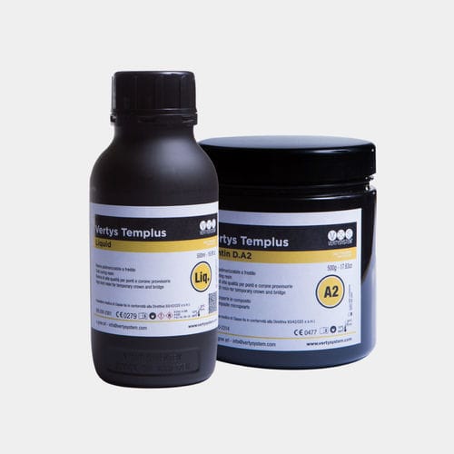 Materiale odontoiatrico in resina - Templus - Vertysystem - A.Gree SRL - per corone dentali / per ponti dentali / in polvere