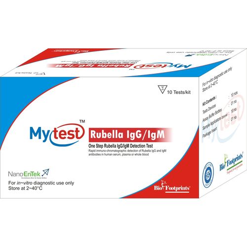 Kit di test della rosolia Mytest Biofootprints Healthcare Pvt Ltd d'IgG / di IgM / al plasma Kit di test della rosolia Mytest Biofootprints Healthcare Pvt Ltd d'IgG / di IgM / al plasma
