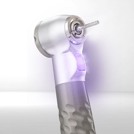 Contrangolo odontoiatrico - COBRA UV - SAEVO - pneumatico / con illuminazione LED / autoclavabile