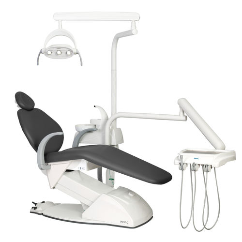 Riunito odontoiatrico con poggiatesta flessibile - S 300 F - SAEVO - con portastrumenti / con illuminazione
