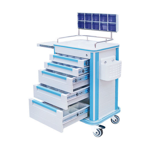 Carrello per anestesia - FG-C-02 - Fangge Medical - in plastica / in alluminio / 5 cassetti