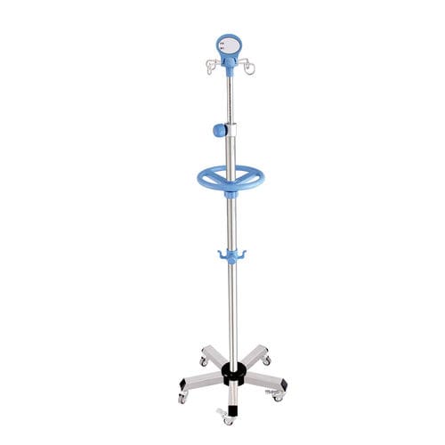 Asta portaflebo con rotelle - B26-02 - Fangge Medical - 4 ganci / in acciaio inossidabile / ad altezza regolabile