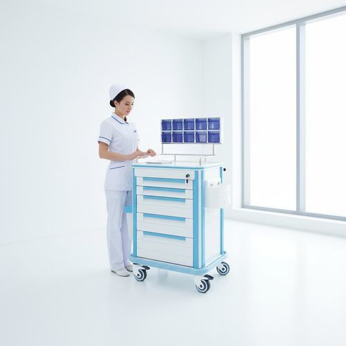 Carrello per anestesia - FG-C-02 - Fangge Medical - in plastica / in alluminio / 5 cassetti