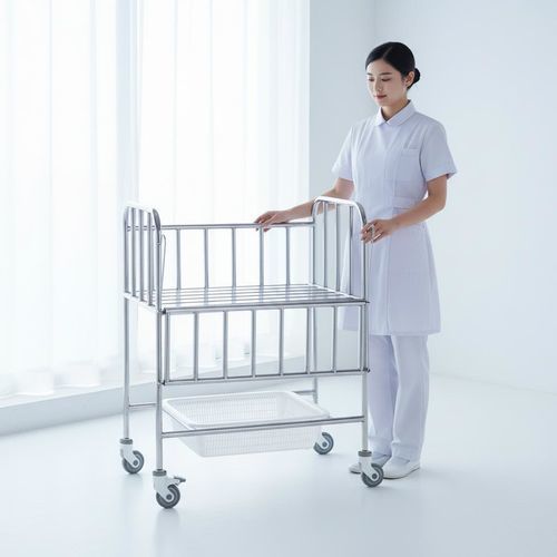 Culla pediatrica con rotelle - A03 - Fangge Medical - con barriere laterali / in acciaio inossidabile