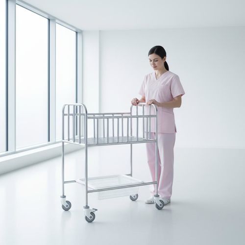 Culla pediatrica pediatrica - A04 - Fangge Medical - con rotelle / in acciaio inossidabile