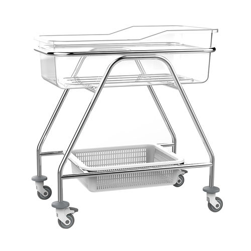 Culla pediatrica con rotelle - SS-HS-A05-II - Shandong HESOURCE Medical Equipment - ad altezza fissa / con scomparti / in acciaio inossidabile