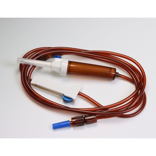Set di infusione in polivinilcloruro (PVC) - WEGO Medical - con filtro per la prevenzione della contaminazione da particelle / con connettore a Y / resistente alla luce