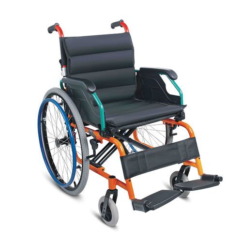 Sedia a rotelle manuale - WG980LA-30 - WEGO Medical - da esterno / con poggiagambe / blu