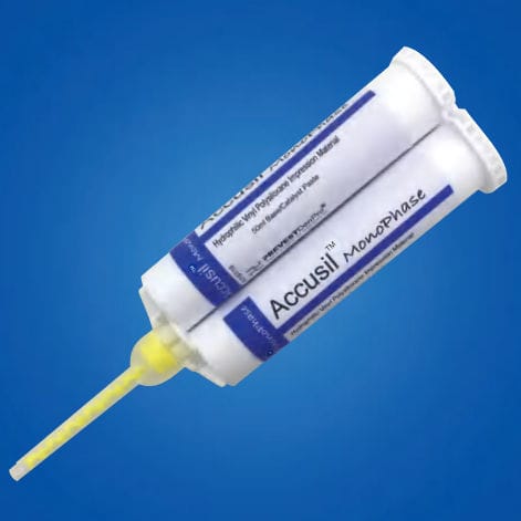 Materiale odontoiatrico in vinile polisilossano - ACCUSIL MONOPHASE - PREVEST DENPRO LIMITED - per ponti dentali / per corone dentali / per inlay