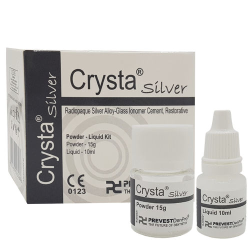 Adesivo dentale per restauro - Crysta® Silver - PREVEST DENPRO LIMITED - vetroionomero / liquido / temporaneo
