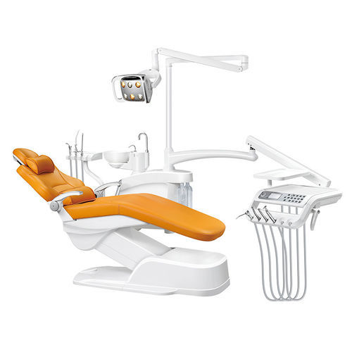 Riunito odontoiatrico con poltrona elettrica - JG-680 - FOSHAN JINGLE MEDICAL EQUIPMENT CO., LTD - con poggiatesta flessibile / con sistema di igiene / con portastrumenti