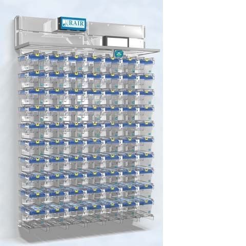Gabbia per sperimentazione animale di isolamento - RAIR IsoSystem™ Wall Mounted - LAB PRODUCTS - per cavie / per topi / modulare