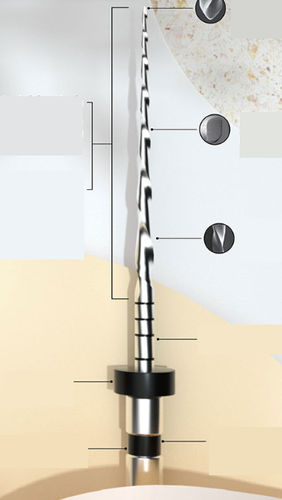 Punta odontoiatrica - E-FLEX REC - Changzhou Sifary Medical Technology - metallizzata / dritta