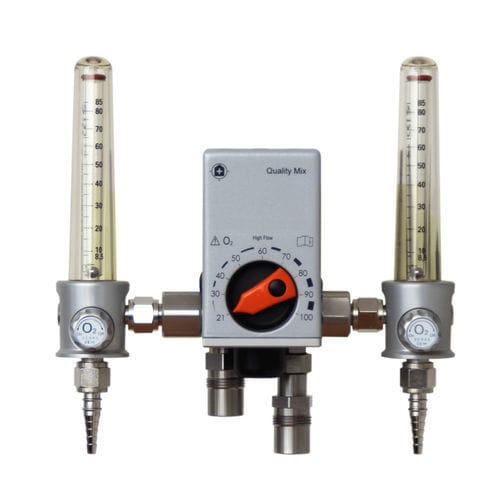 Miscelatore di gas medico - QualityMIX O2 - DEHAS Medical Systems - di ossigeno / d'aria / con doppi tubi flussometro