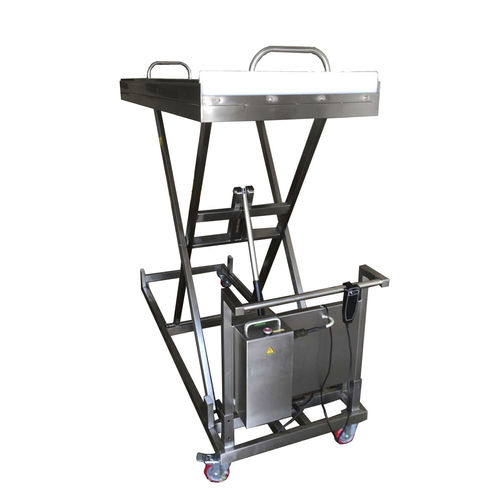 Carrello mortuario a pantografo - Slaughter Supply LLC - elettrico / in acciaio inossidabile