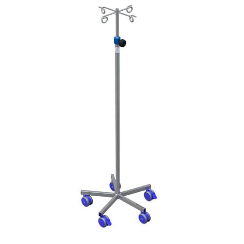 Asta portaflebo con rotelle - 144504 - Adexte - 4 ganci / in acciaio inossidabile