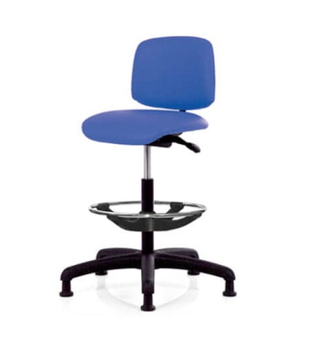 Sgabello per struttura sanitaria - JCE BIOTECHNOLOGY - ad altezza regolabile / con schienale / blu