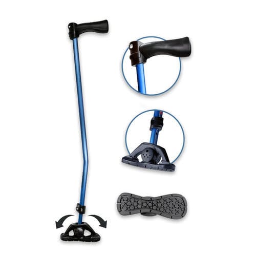Bastone da passeggio con impugnatura fuori asse - Swing - Dynamo - ad altezza regolabile / antiscivolo