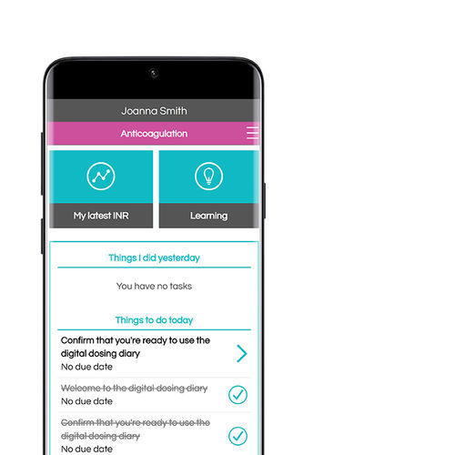 Applicazione mobile clinica - INRstar Engage - LumiraDx - di trattamento