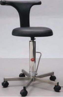 Sgabello per struttura sanitaria - AD-261.H - DUMAN HOSPITAL FURNITURE - girevole / idraulico / con schienale