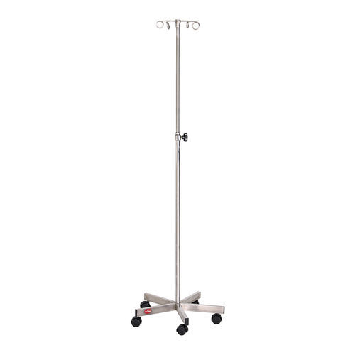 Asta portaflebo con rotelle - AD-241.P - DUMAN HOSPITAL FURNITURE - 2 ganci / ad altezza regolabile / in acciaio inossidabile