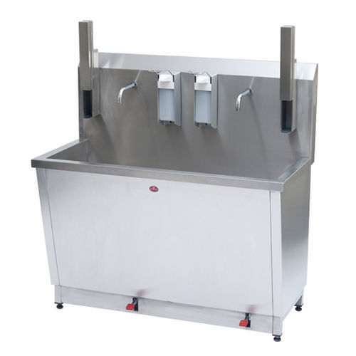 Lavandino medico - AD-450 - DUMAN HOSPITAL FURNITURE - 2 postazioni / in acciaio inossidabile