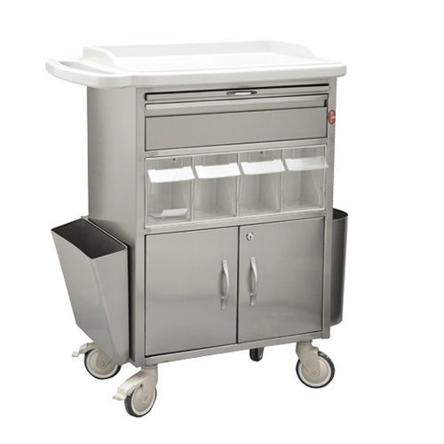 Carrello per anestesia - AD-850.10 - DUMAN HOSPITAL FURNITURE - per farmaci / in acciaio inossidabile / 1 cassetto