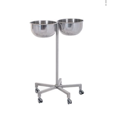 Porta-catino con due catini - 216.6060 - SEBA HANDELS - con rotelle / in acciaio inossidabile