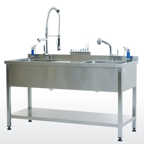 Lavandino medico - 203.7020 - SEBA HANDELS - da laboratorio / 2 postazioni / in acciaio inossidabile