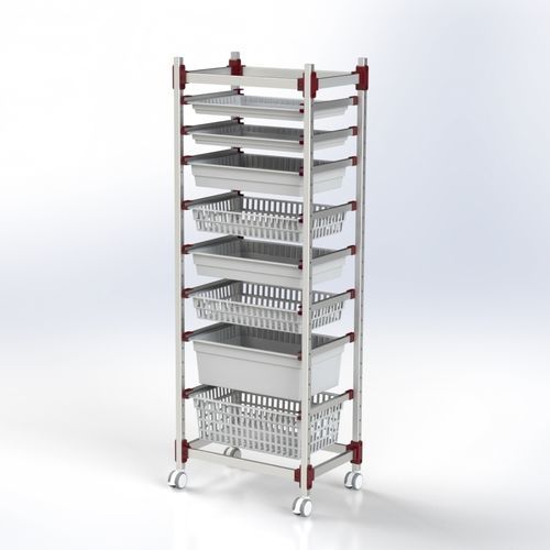Rack a cestelli - 101.0001 - SEBA HANDELS - mobile / in alluminio / in acciaio inossidabile