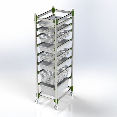 Rack a cestelli - 101.0042 - SEBA HANDELS - modulare / mobile / in alluminio