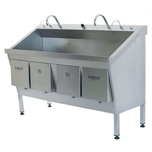 Lavandino chirurgico 2 postazioni - 201.3202 - Sterilmed Medical - in acciaio inossidabile / comando elettronico / con dispenser di sapone