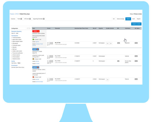 Software per genomica - Congenica® - Congenica Ltd - di analisi di dati / di controllo / diagnostico