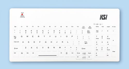 Tastiera medicale con tastierino numerico - KSI-1801 SX W - Key Source International - in silicone / disinfettabile / retroilluminata