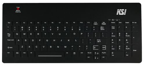 Tastiera medicale con tastierino numerico - KSI-1801 SX B - Key Source International - internazionale / in silicone / con retroilluminazione LED