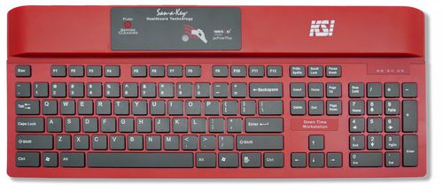Tastiera medicale con tastierino numerico - KSI-1700 SX HR-16 RED - Key Source International - internazionale / con tecnologia RFID / disinfettabile
