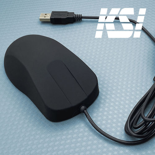 Mouse medicale ottico - KB-MOUSE-BLACK - Key Source International - USB / con striscia di scorrimento tattile / in silicone