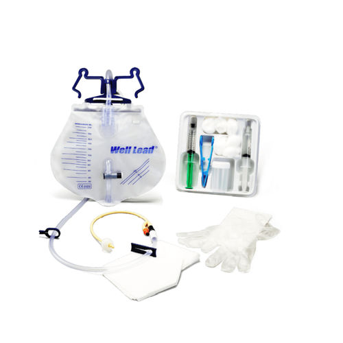 Kit medico per sondaggio delle vie urinarie - Well Lead Medical - per posa di catetere urinario / con guanti