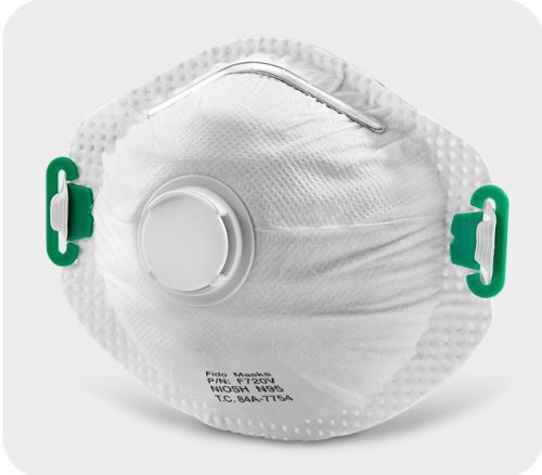 Mascherina di protezione P2 - F225V - FIDO MASKS CO., LTD. - senza lattice / con valvola di espirazione / a coppa