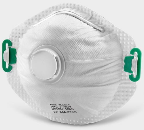 Mascherina N95 - F720V - FIDO MASKS CO., LTD. - senza lattice / con valvola di espirazione / a coppa
