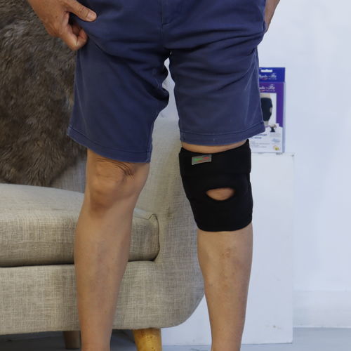 Fascia di sostegno per ginocchio - Physio+Fit - V2U Healthcare - ginocchio aperto