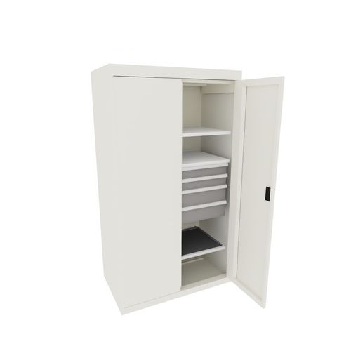 Armadio con ripiano - 98.093.110 - LISTA - con sportello battente / 4 cassetti / 2 porte