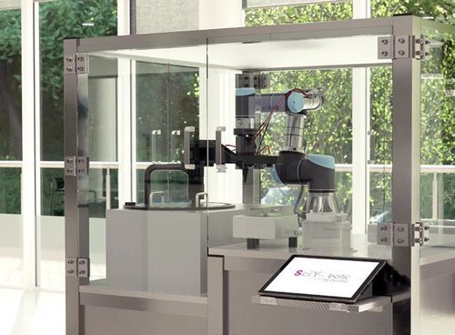 Sistema di automazione per l'industria farmaceutica - SciYbotic  - Chemspeed Technologies AG - per controllo di qualità / robotizzato