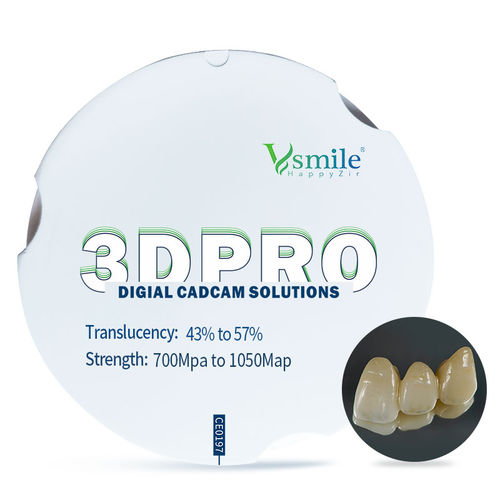 Materiale odontoiatrico in zircone - 3D Pro - Hunan Vsmile Biotechnology Co. Ltd - per ricostruzione dentale / CAD CAM / di fresatura
