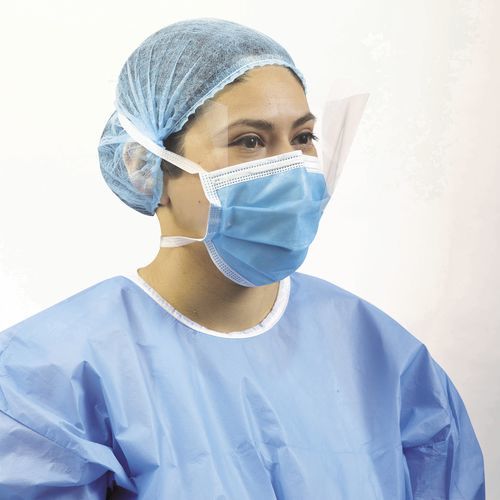 Mascherina chirurgica di tipo IIR - TEC- MVISL_01 - Tecman Advanced Healthcare Products - con visiera / a tre strati