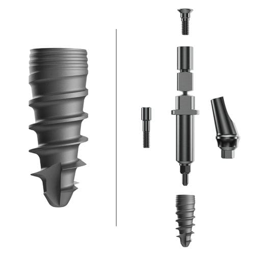 Impianto dentale conico - Full Pack New Maunt - All-Inclusive Biphasic - NSI srl - in titanio / ad esagono interno / interno