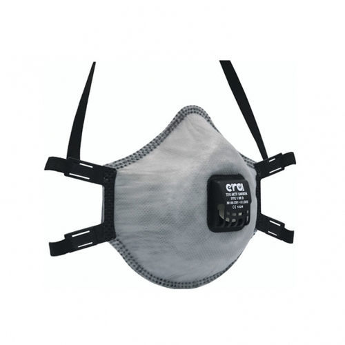 Maschera respiratoria con filtro a carbone attivo - 7210 V NR D - Global Solutions - FFP2 / con valvola di espirazione / pieghevole