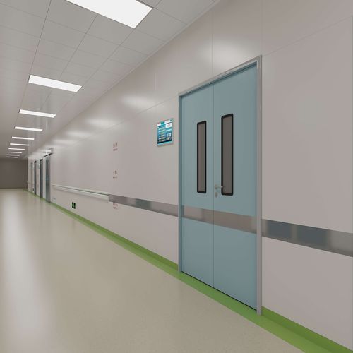 Porta per ospedale - Shenzhen Seacrown Electromechanical - battente / in acciaio inossidabile / doppia