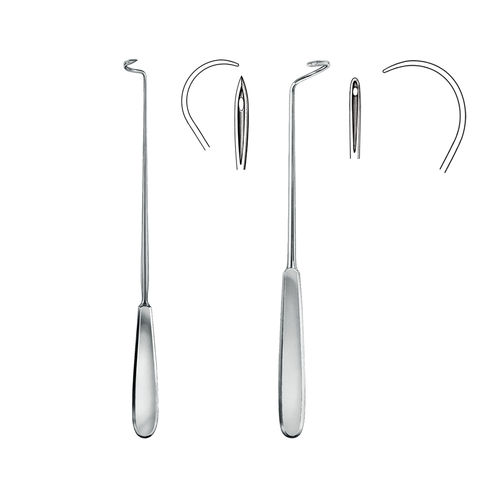 Ago per sutura - 06-390 - Medicta Instruments - di Deschamps / con punta smussata